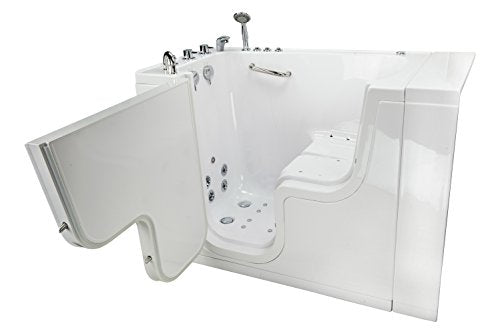 Ella's Bubbles, Ella's Bubbles OLA3252D-R-h Transfer32 Air and Hydro Massage and Heated Seat Walk-In Bathtub with Right Outward Swing Door, Thermostatic Faucet, Dual 2" Drains, White