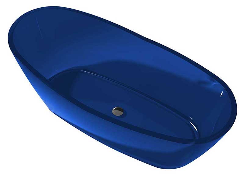 Anzzi, Ember 65 in. One Piece Anzzi Stone Freestanding Bathtub in Trancendent Regal Blue