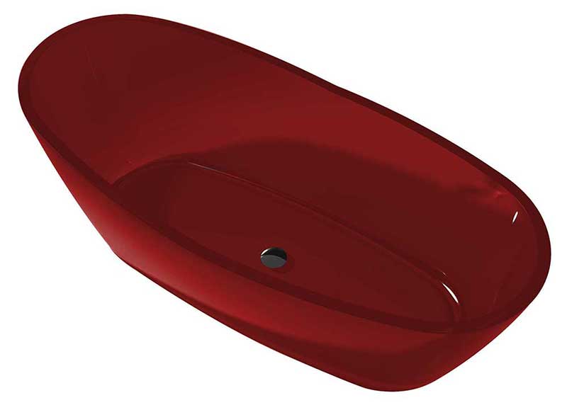 Anzzi, Ember 65 in. One Piece Anzzi Stone Freestanding Bathtub in Translucent Deep Red