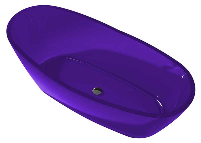 Anzzi, Ember 65 in. One Piece Anzzi Stone Freestanding Bathtub in Translucent Evening Violet