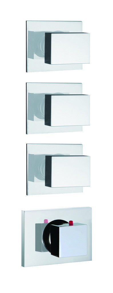 Nameeks, Fima by Nameeks Bio Built-In Thermostatic Valve Trim with Three Volume Control Handles