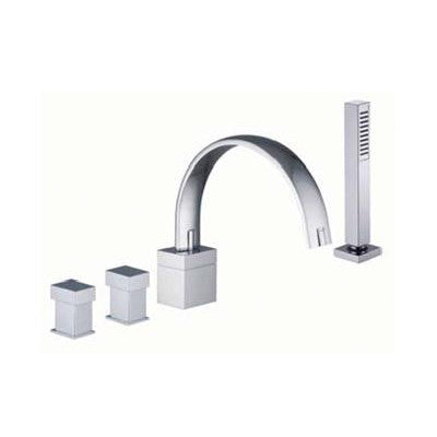 Nameeks, Fima by Nameeks Bio Double Handle Deck Mount Thermostatic Tub Faucet with Hand Shower