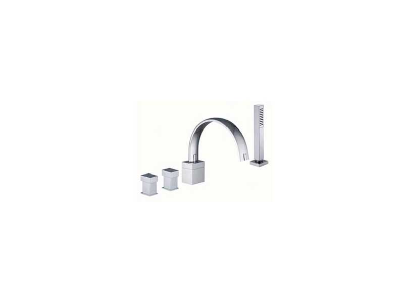 Nameeks, Fima by Nameeks Bio Shock Double Handle Deck Mount Thermostatic Tub Faucet with Hand Shower