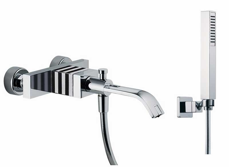 Nameeks, Fima by Nameeks Bio Shock Wall Mount Diveter Tub Faucet with Hand Shower