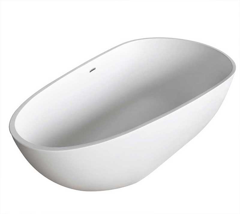 Anzzi, Fiume 67 in. One Piece Anzzi Stone Freestanding Bathtub in White