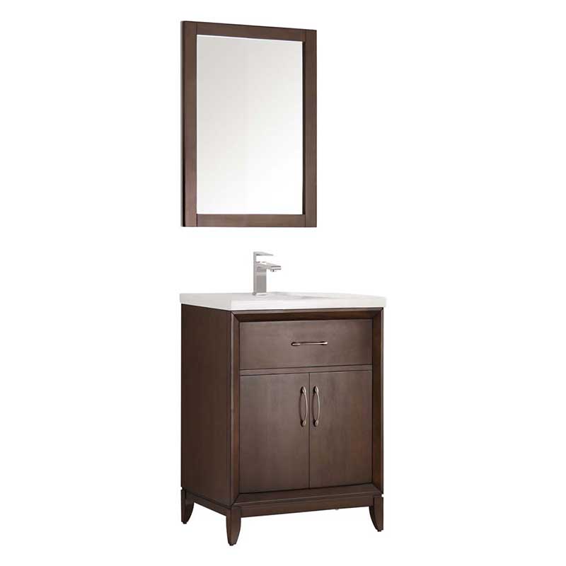 Fresca Bath, Fresca Cambridge 24" Antique Coffee Traditional Bathroom Vanity with Mirror