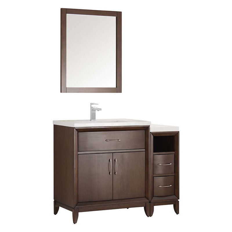 Fresca Bath, Fresca Cambridge 42" Antique Coffee Traditional Bathroom Vanity with Mirror