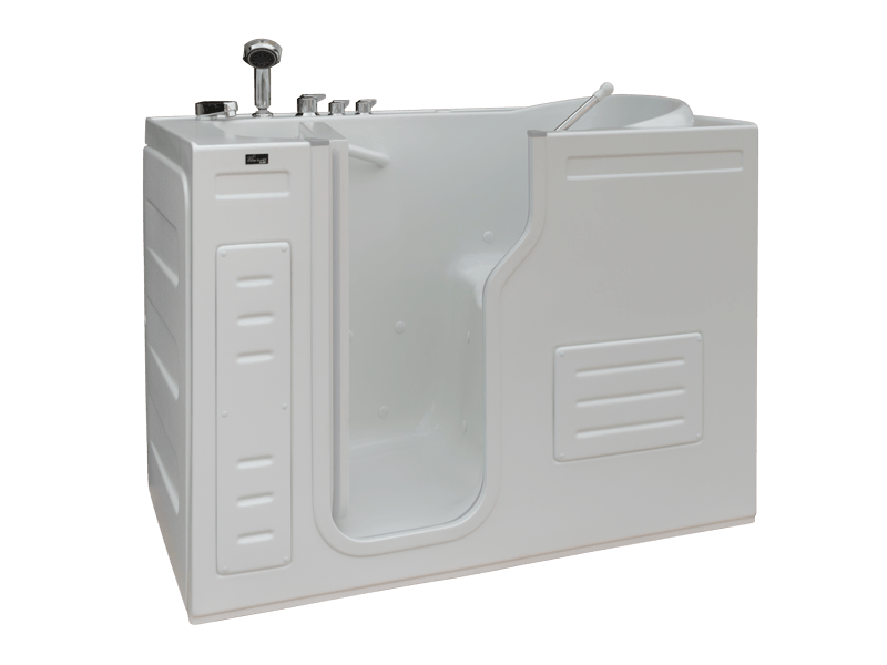 Steam Planet / Homeward Bath, Homeward Bath Aurora Walk-In Tub Inward Open with Faucet 51 in x 29.5 in x 42 in